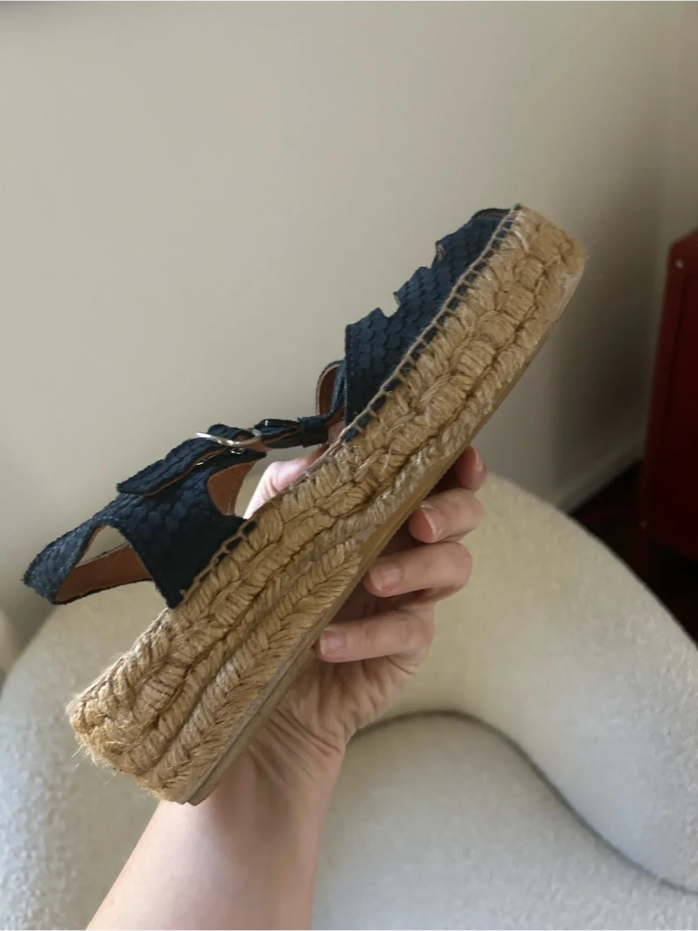 Naguisa Navy Espadrille Platform Sandals 40 / 9.5